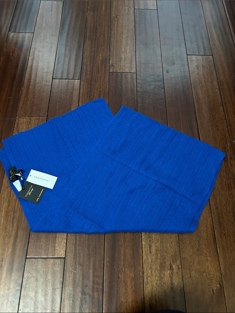Blue Charter Club Cashmere Scarf- New with tags
